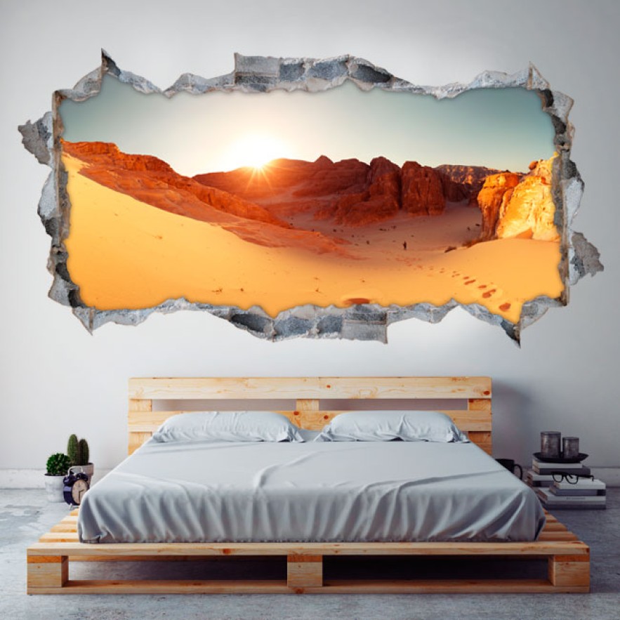 Vinilo agujeros 3d panorámica desierto