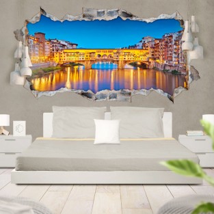 Vinilos agujero 3d panorámica florencia italia