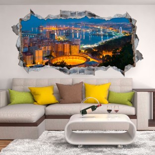 Vinilos agujero 3d panorámica málaga españa