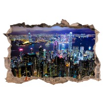 Vinilos agujero 3d hong kong iluminada