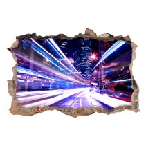 Vinilos agujero 3d luces de ciudad noche