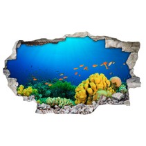 Vinilos agujero 3d vida marina