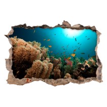 Vinilo agujero 3d paredes peces del mar