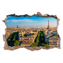 Vinilos agujero 3d skyline parís ciudad