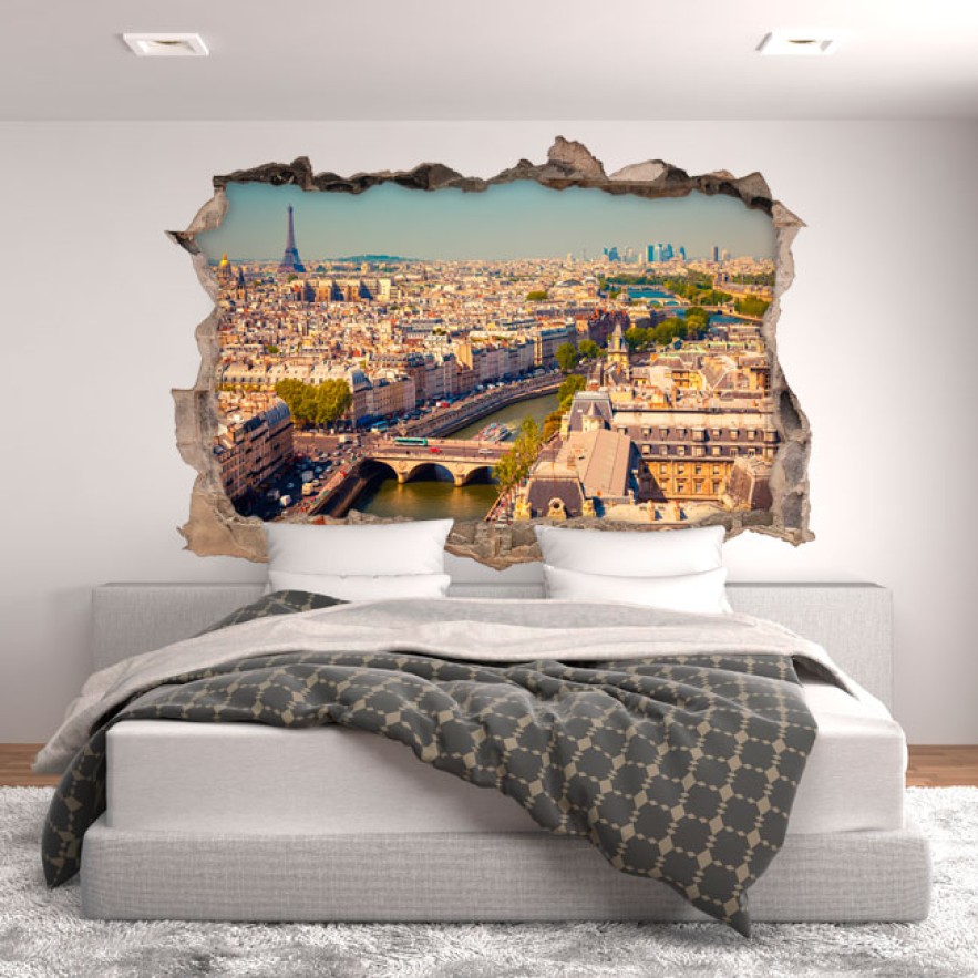 Vinilos agujero 3d panorámica parís