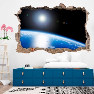 Vinilos agujero 3d planeta tierra Vinilos agujero 3d planeta tierra
