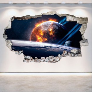 Vinilos agujero 3d planetas en el espacio Vinilos agujero 3d planetas en el espacio
