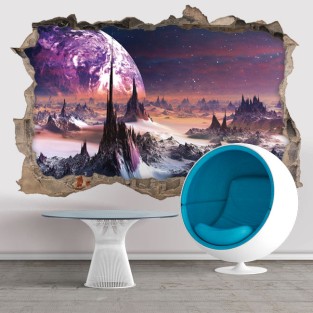 Vinilos agujero 3d superficie planeta en el espacio Vinilos agujero 3d superficie planeta en el espacio