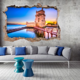 Vinilos agujero 3d torre de belém portugal Vinilos agujero 3d torre de belém portugal