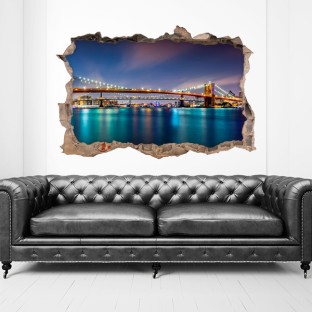 Vinilos agujero 3d puente de brooklyn