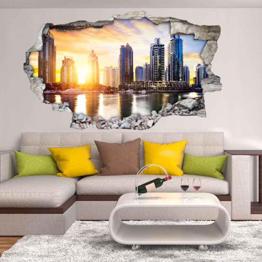 Vinilos agujeros 3d puerto marino dubai