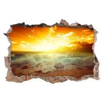 Vinilos agujero 3d rayos de sol en la playa