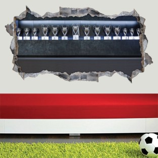 Vinilos agujero 3d real madrid copas europa fútbol