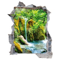 Vinilos agujero 3d ríos en las montañas
