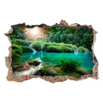 Vinilos agujero 3d ríos y montañas