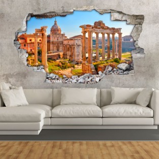 Vinilos agujero 3d ruinas foro romano en roma Vinilos agujero 3d ruinas foro romano en roma