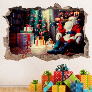 Vinilos 3d imagen santa claus navidad Vinilos 3d imagen santa claus navidad