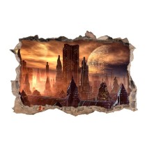 Vinilos agujero 3d scifi ciudad ciencia ficción
