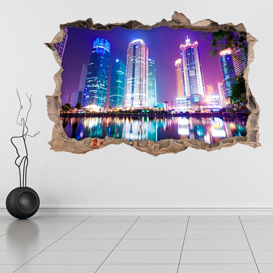 Vinilos agujero 3d panorámica shanghai china