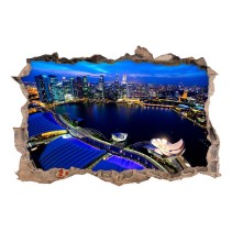 Vinilos agujero 3d singapore al atardecer