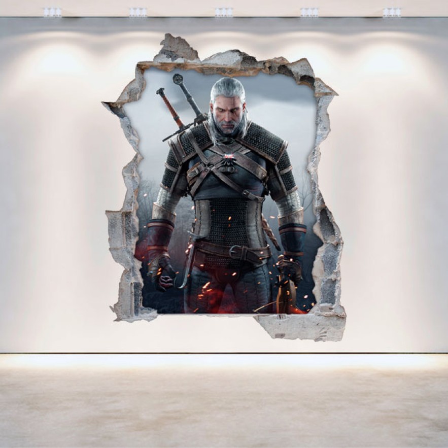 Vinilo agujero 3d the witcher 3 wild hunt