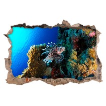 Vinilo agujero 3d vida en el arrecife de coral