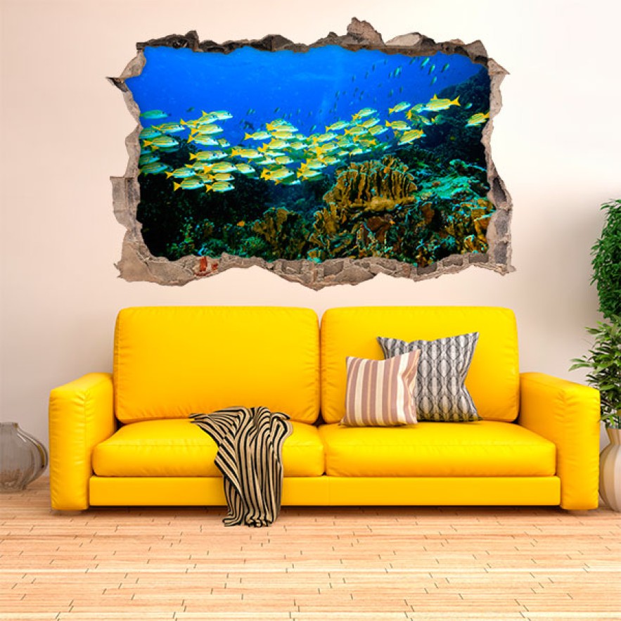 Vinilos agujero 3d vida bajo el mar