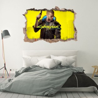 Vinilo agujero 3d videojuego cyberpunk 2077 Vinilo agujero 3d videojuego cyberpunk 2077
