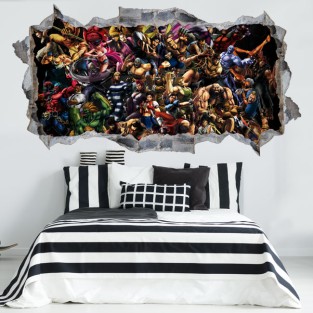 Vinilo agujero 3d personajes videojuego street fighter