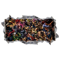 Vinilo agujero 3d personajes videojuego street fighter