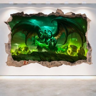 Vinilo decorativo agujero 3d world of warcraft legion Vinilo decorativo agujero 3d world of warcraft legion