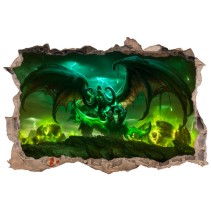 Vinilo decorativo agujero 3d world of warcraft legion