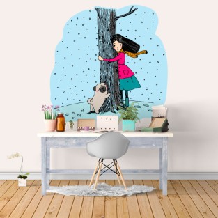 Vinilos abraza a un árbol