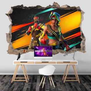 Vinilo 3d agujero pared videojuego fortnite Vinilo 3d agujero pared videojuego fortnite