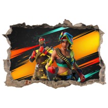Vinilo 3d agujero pared videojuego fortnite