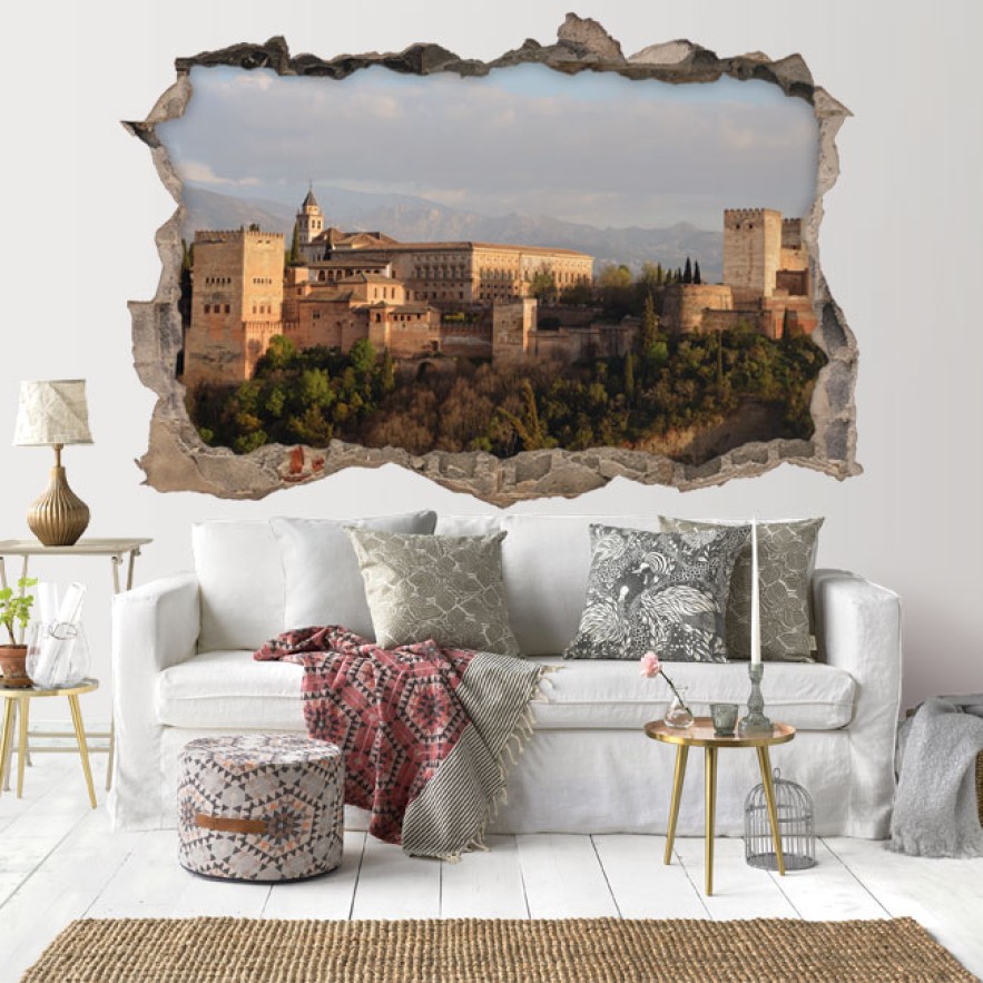Vinilos agujero 3d la alhambra de granada