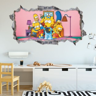 Vinilos agujero 3d los simpsons