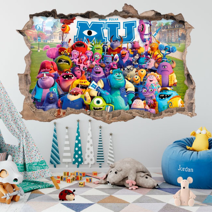 Vinilos agujero 3d monsters university