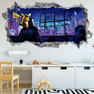 Vinilos decorativos 3d pokémon detective pikachu