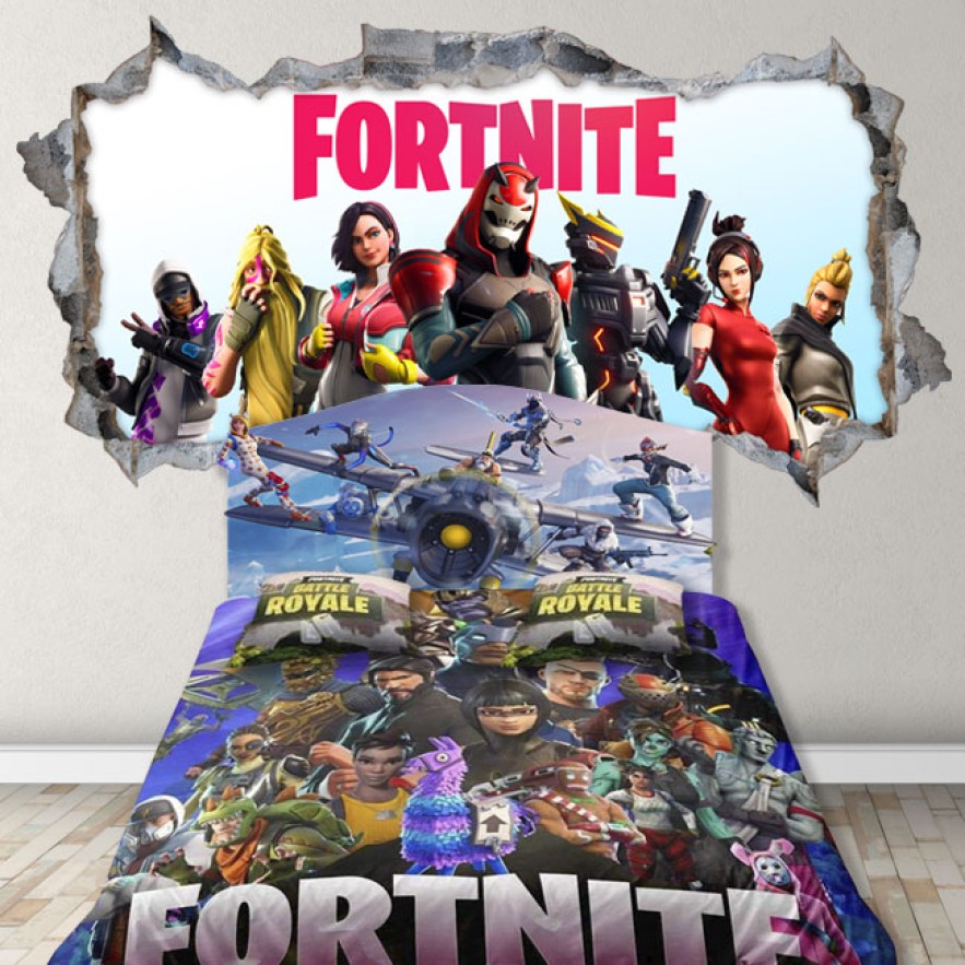 Vinilo decorativo efecto agujero 3d videojuego fortnite