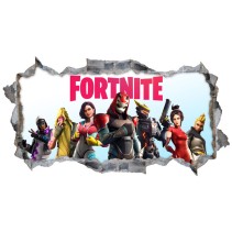 Vinilo decorativo efecto agujero 3d videojuego fortnite