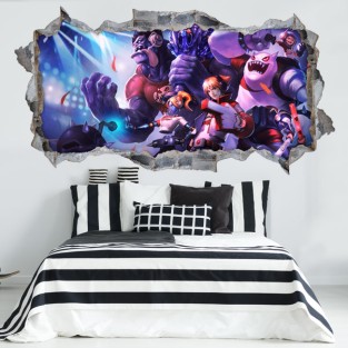 Vinilo agujero 3d pared league of legends Vinilo agujero 3d pared league of legends