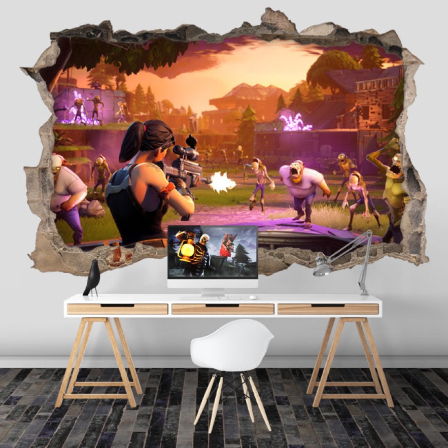 Vinilo adhesivo agujero 3d de fortnite