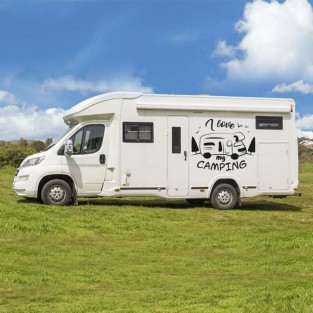 Vinilos decorativos autocaravanas frase "i love my camping" Vinilos decorativos autocaravanas frase "i love my camping"