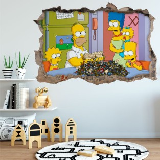 Vinilos adhesivos agujero 3d los simpsons