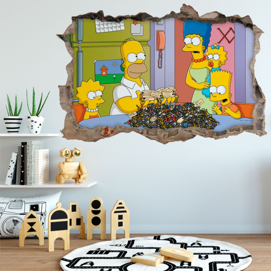 Vinilos adhesivos agujero 3d los simpsons