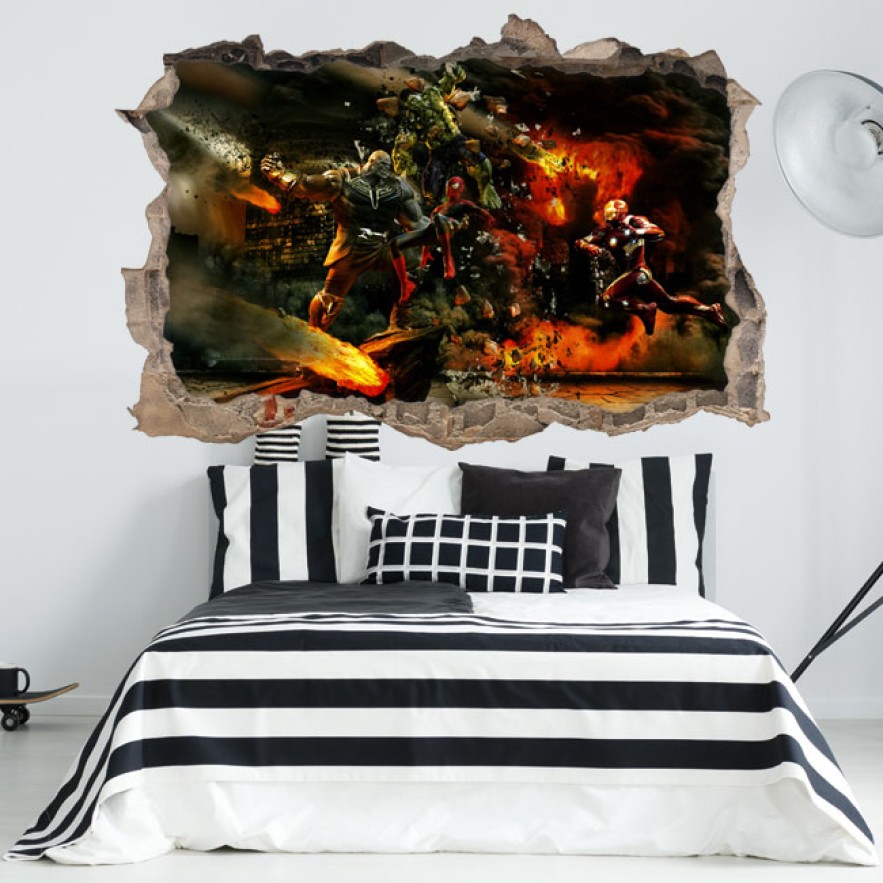 Vinilos adhesivos agujero 3d los vengadores