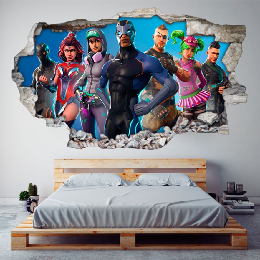 Vinilo adhesivo paredes 3d fortnite