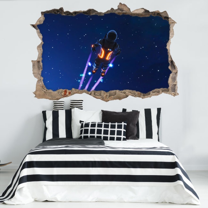 Vinilo adhesivo pared 3d fortnite