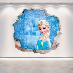 Vinilos agujero 3d disney frozen elsa Vinilos agujero 3d disney frozen elsa